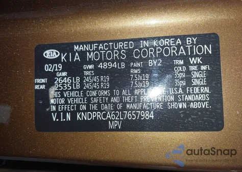 2020 Kia Sportage Sx Turbo from USA, damaged, VIN KNDPRCA62L7657984